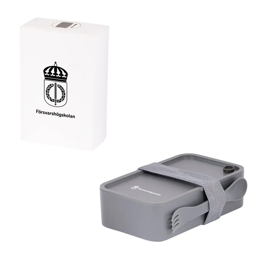 Lunchlåda med spork, svensk logotype